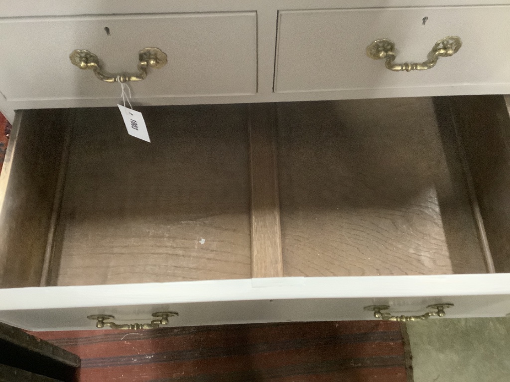 A 1920's pale grey painted chest of six drawers, width 80cm